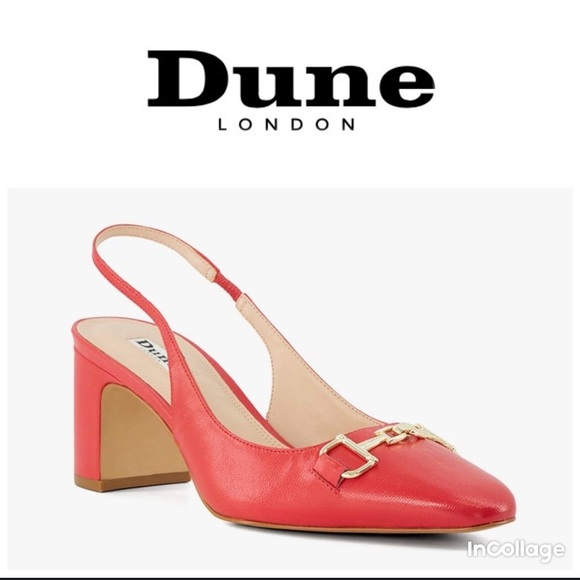 Dune London Shoes - Dune London NWOT Leather “Detailed” Block Heel Slingback Pumps